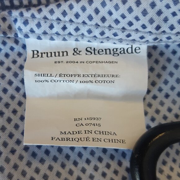 ⚡️BUY 3 for $55⚡️ Bruun & Stengade SZ 16 Slim Fit Blue & White Men's Shirt - Picture 6 of 13